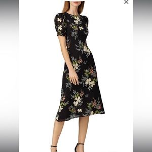 Reformation Lee Dress (black floral, size 0)